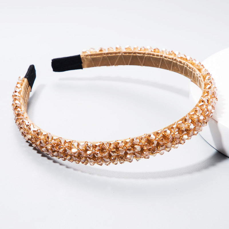 Korean Style Thin Edge Crystal Headband Women&