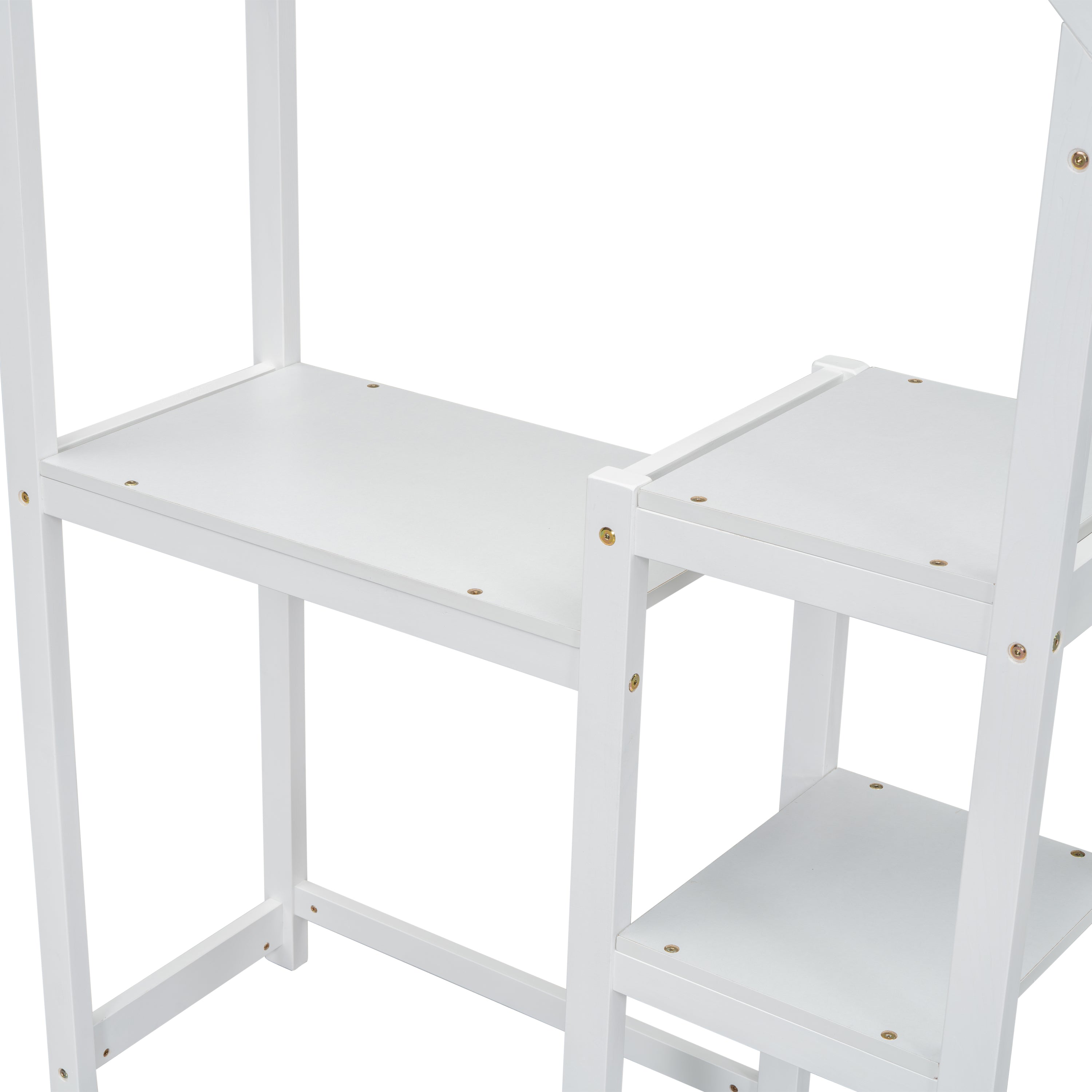 House-shaped Wooden writing Desk,Kids study Table,Bookshelf &amp; Toy Storage,White