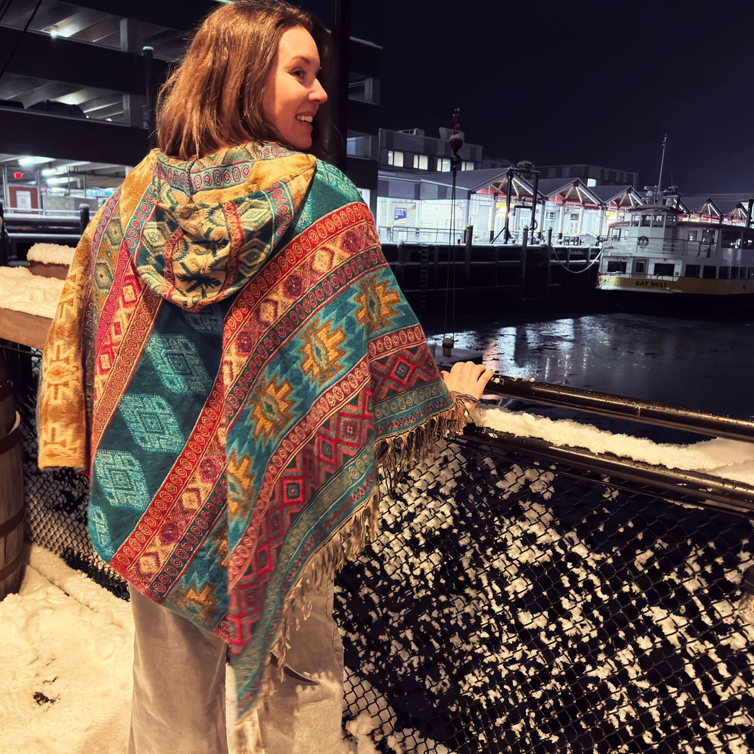 Nanda Hooded Poncho