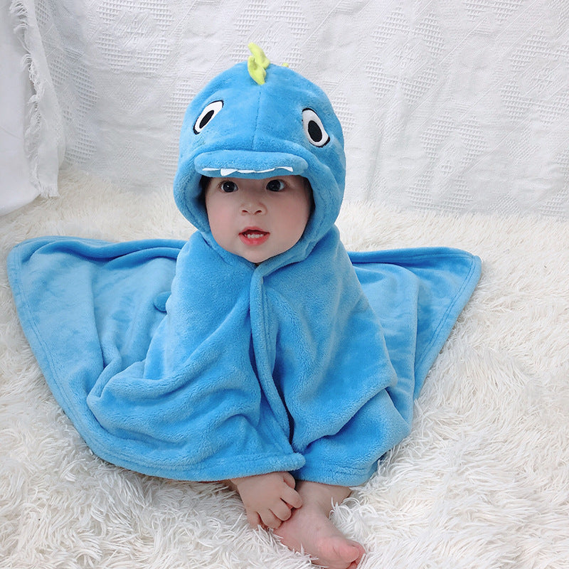 Cartoon Flannel Baby Cloak Quilt