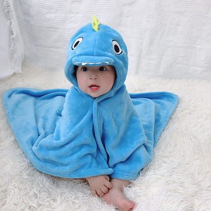Cartoon Flannel Baby Cloak Quilt