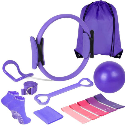13 - Piece Pilates Kit for Home Workouts: Pilates Ring, Ball, Resistance Bands &amp; More - Ideal for Home Pilates