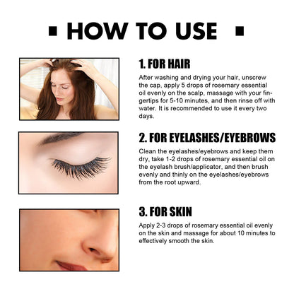 Multi-Effect Rosemary Essential Oil, Strengthens Hair Moisturizes And Thickens Hair And Skin Care Multi-effect Essential Oil