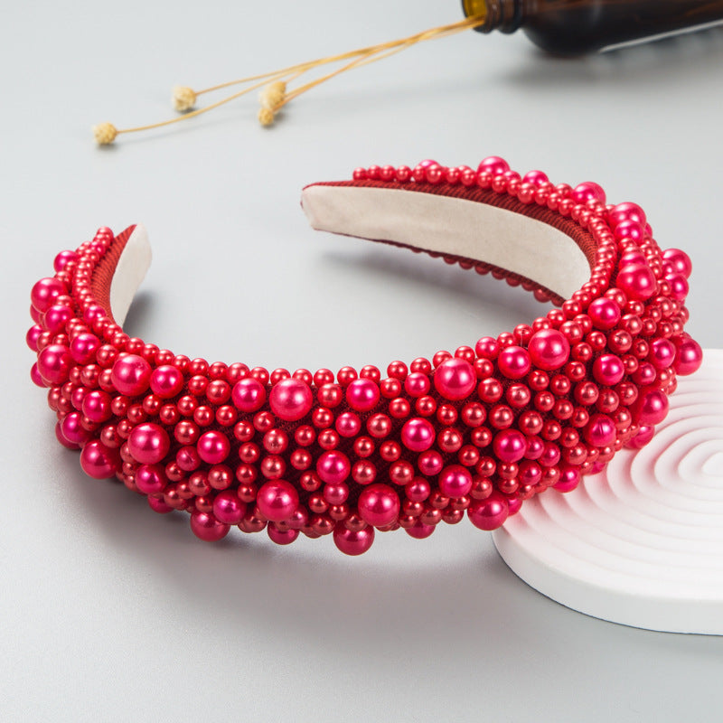 Hair Hoop Baroque Sponge Pearl Hair Accessories Women&
