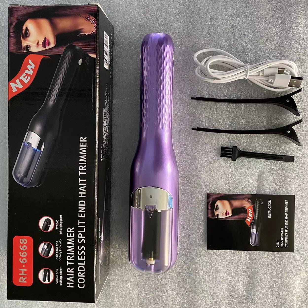 Fully automatic hair clipper, hair splitting and trimming device, multifunctional electric women&