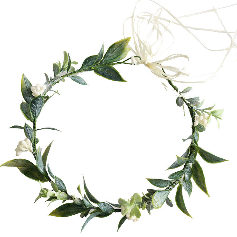 Minimalist Forest Flower Wreath Headflower Pregnant Women Spring Forest Shooting Green Plants Fresh Headwear Children&
