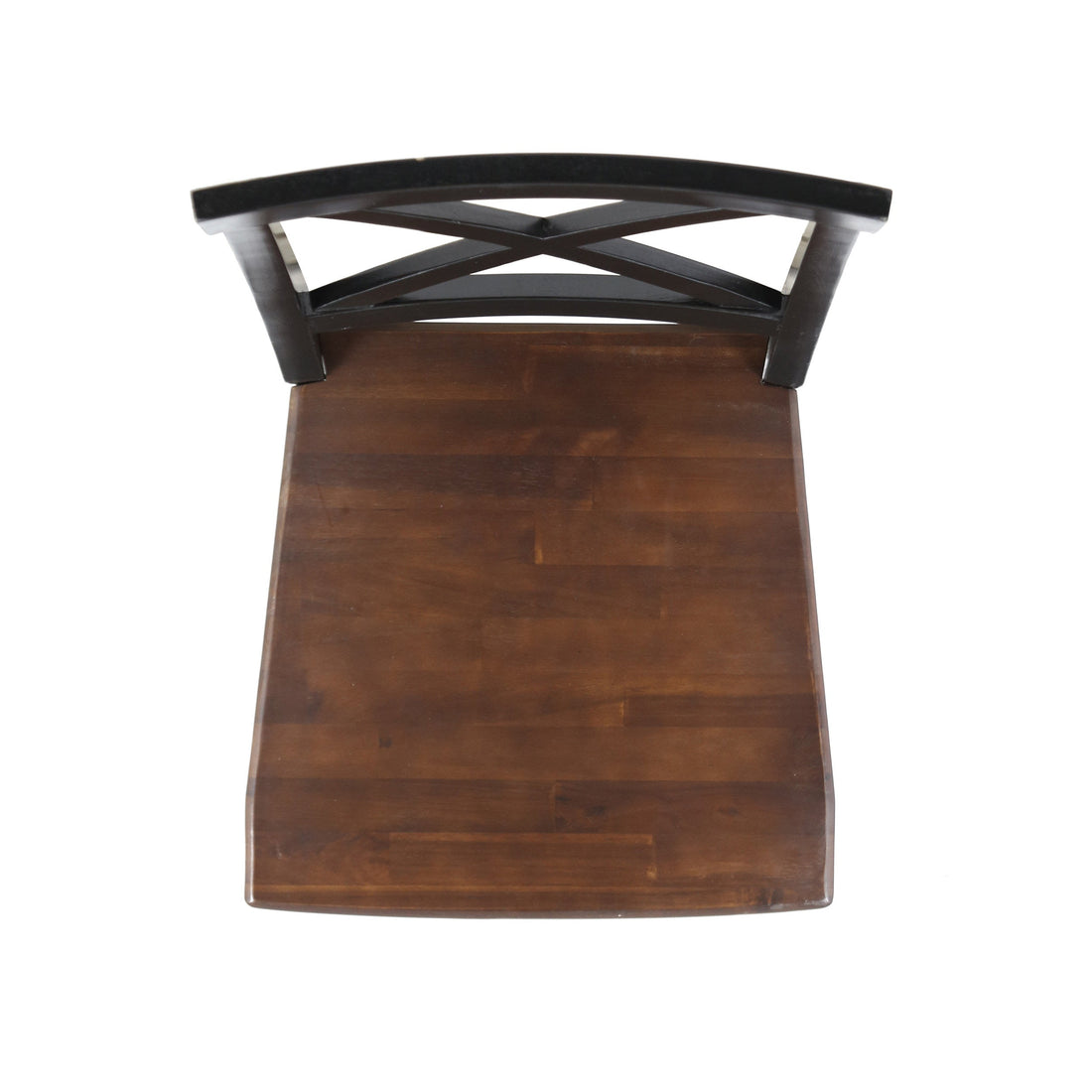 Roshan Farmhouse Acacia Wood Dining Chairs, Black / Walnut (Set of 2)