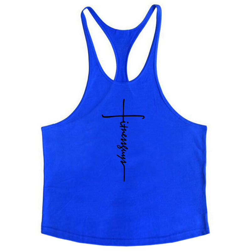 Pure cotton bodybuilding and fitness vest muscle men&