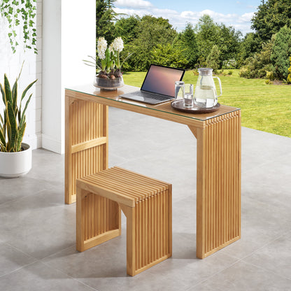 Pine Dining Bench and Table, Indoor Wood Bench for Entryway,Living Room,Kitchen and Bench Set (Nature, Bench &amp; Table) Small