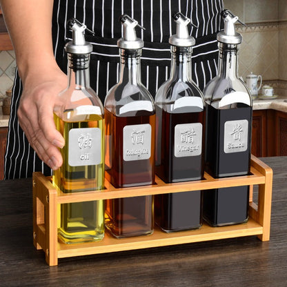 Transparent glass automatic opening and closing nozzle oil bottle