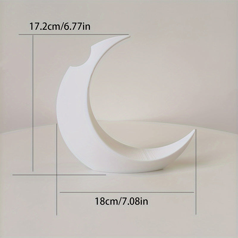 3D-printed Gothic Moon Vase, fits dried &amp; artificial flowers. A unique home decor and desktop charm, a great gift too.