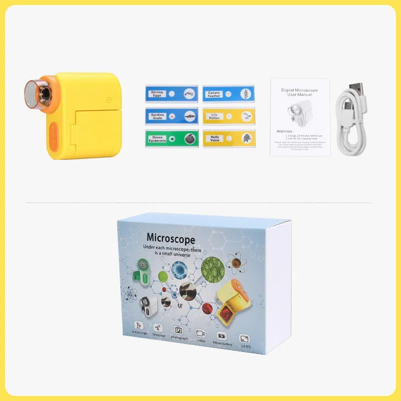 Handheld portable screen with camera microscope for children&