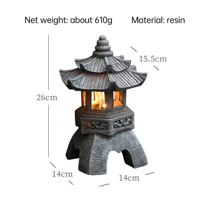Solar-Powered Zen Garden Decor: Pagoda Lanterns &amp; Statues