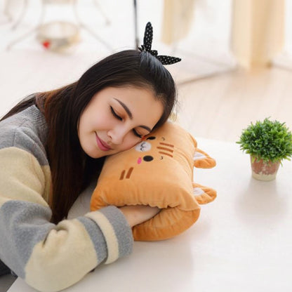 Animated nap pillow, warm hand cover, cylindrical cushion, creative hand warmer, girls&