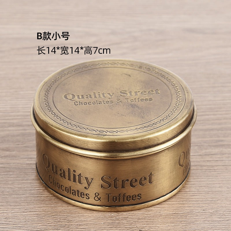 Vintage storage box, coffee can, chocolate candy can, tea can, decorative tabletop ornament