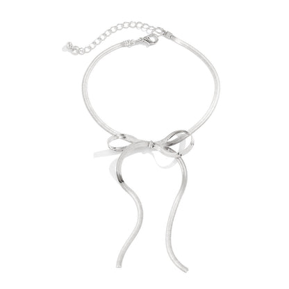 Simple and cool butterfly bow long ankle chain Anklet fashion versatile chain