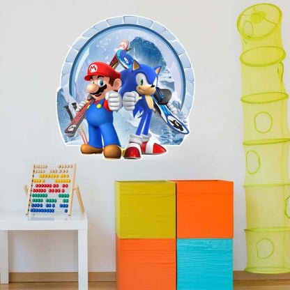 Sonic Mario cartoon stickers self-adhesive wholesale creative decoration graffiti wall stickers posters for children&