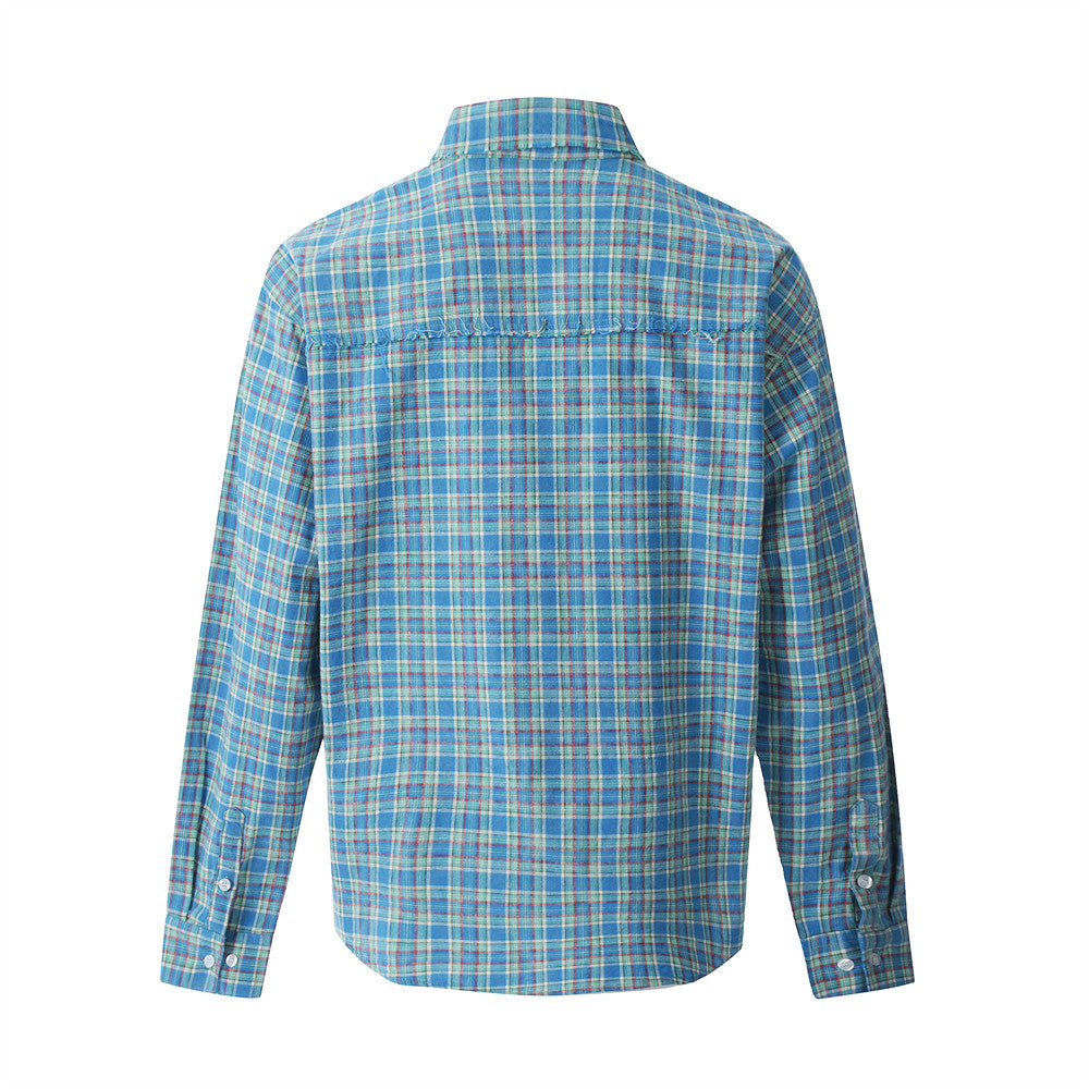Plaid Long Sleeve Shirt Men&