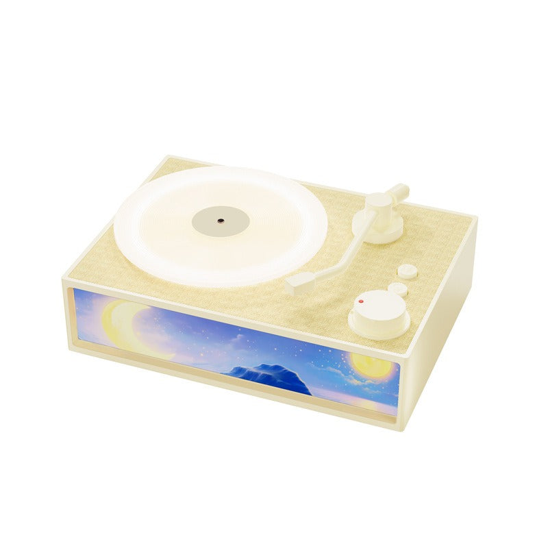 Wireless Bluetooth Speaker Aroma Diffuser Ambient Light Mini Speaker Retro Vinyl Record Player Home High-Quality Sound Gift X19