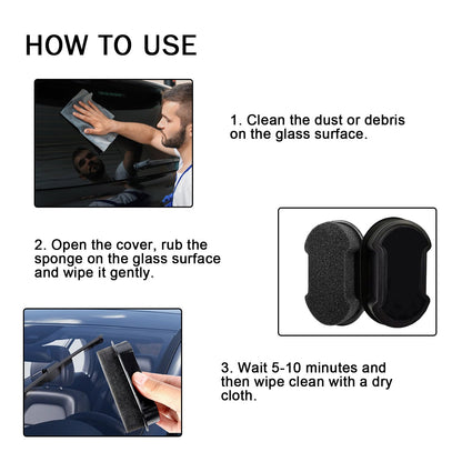 Nano Coat One Way Mirror Sponge, Car Windshield Bathroom Office Floor-To-Ceiling Window Glass Nanosponge Wipe