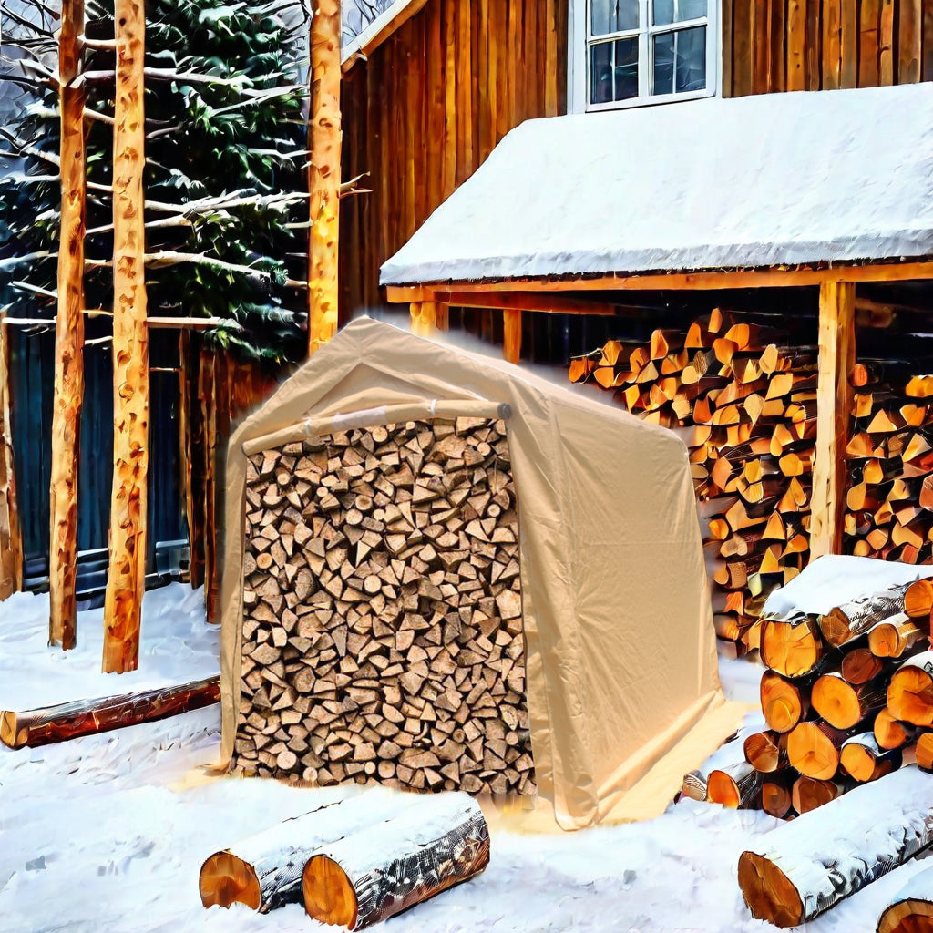 7x8 ft Outdoor Portable Gazebo Storage Shelter Shed with 2 Roll up Zipper Doors &amp; Vents Carport