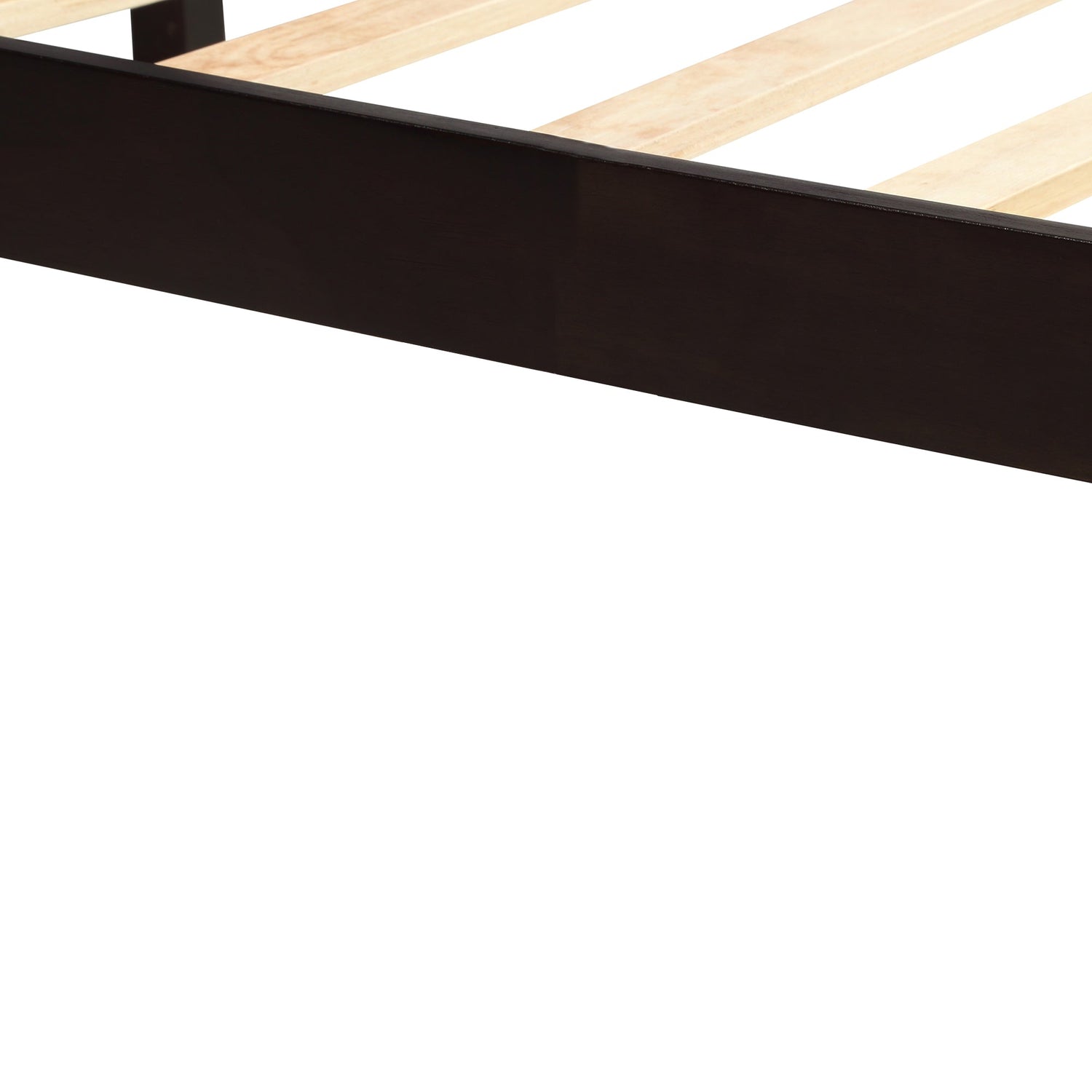 Platform Bed Frame with Headboard, Wood Slat Support  No Box Spring Needed  Queen Espresso