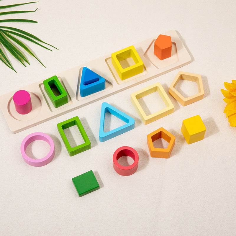 Geometric shape column matching assembly for children&