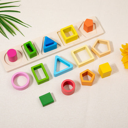 Geometric shape column matching assembly for children&
