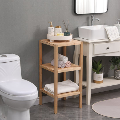 3-Tier Birch Bathroom Shelf, Narrow Shelving Unit, Multifunctional Storage Rack, Corner Rack, for Kitchen, Living Room