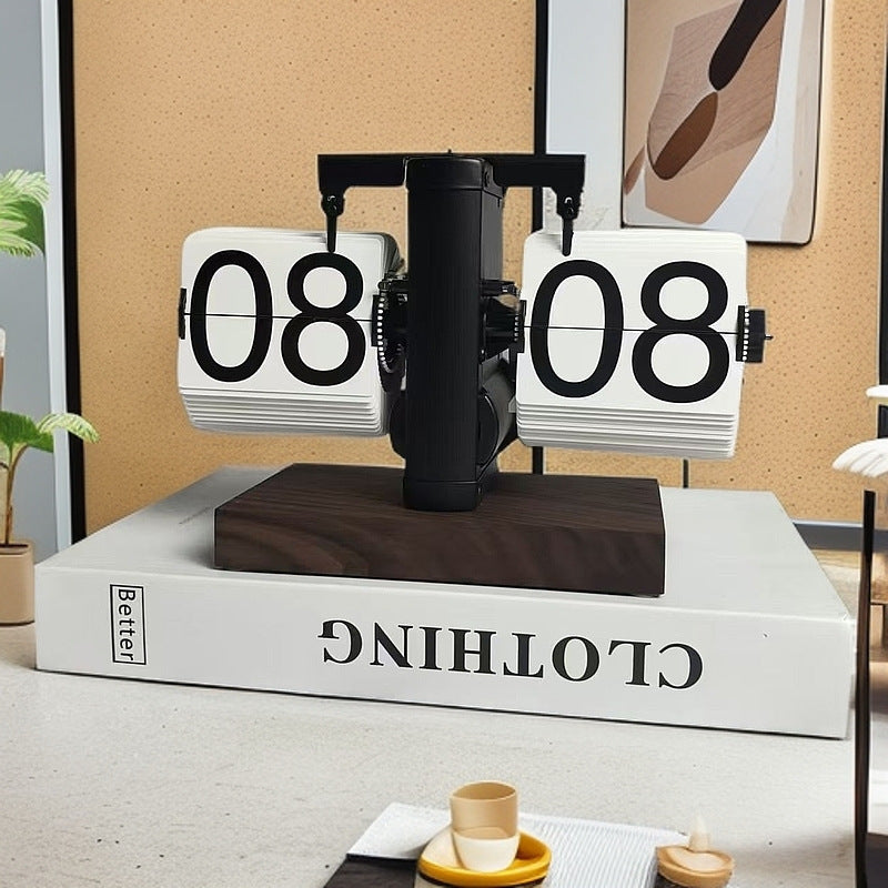 Retro flip digital clock, battery - powered mechanical clock for home &amp; office decor