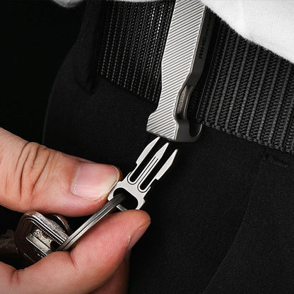 Titanium Waist Belt Buckle &amp; Keychain. Portable EDC Outdoor Tool