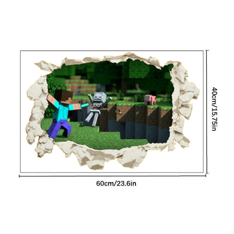 Minecraft run away My World Wall Stickers Living Room Children&