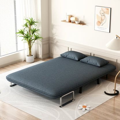 55″ Convertible Chair Bed Tri-Fold Sofa Bed with Adjustable Backrest &amp; Pillow