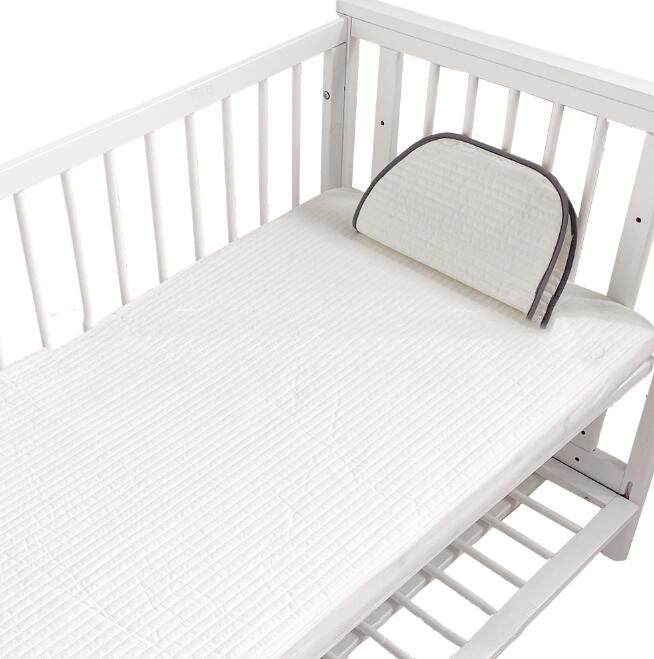 Baby fitted sheet pure cotton plus cotton sheets ins Japanese and Korean style quilted embroidered newborn sheets autumn and winter children&