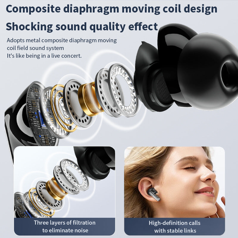 TWS in ear Bluetooth earphones ANC+ENC noise cancelling HIFI low latency heavy bass sports gaming earphones