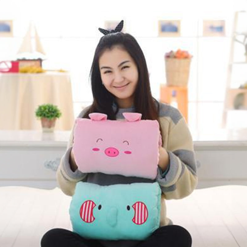 Animated nap pillow, warm hand cover, cylindrical cushion, creative hand warmer, girls&