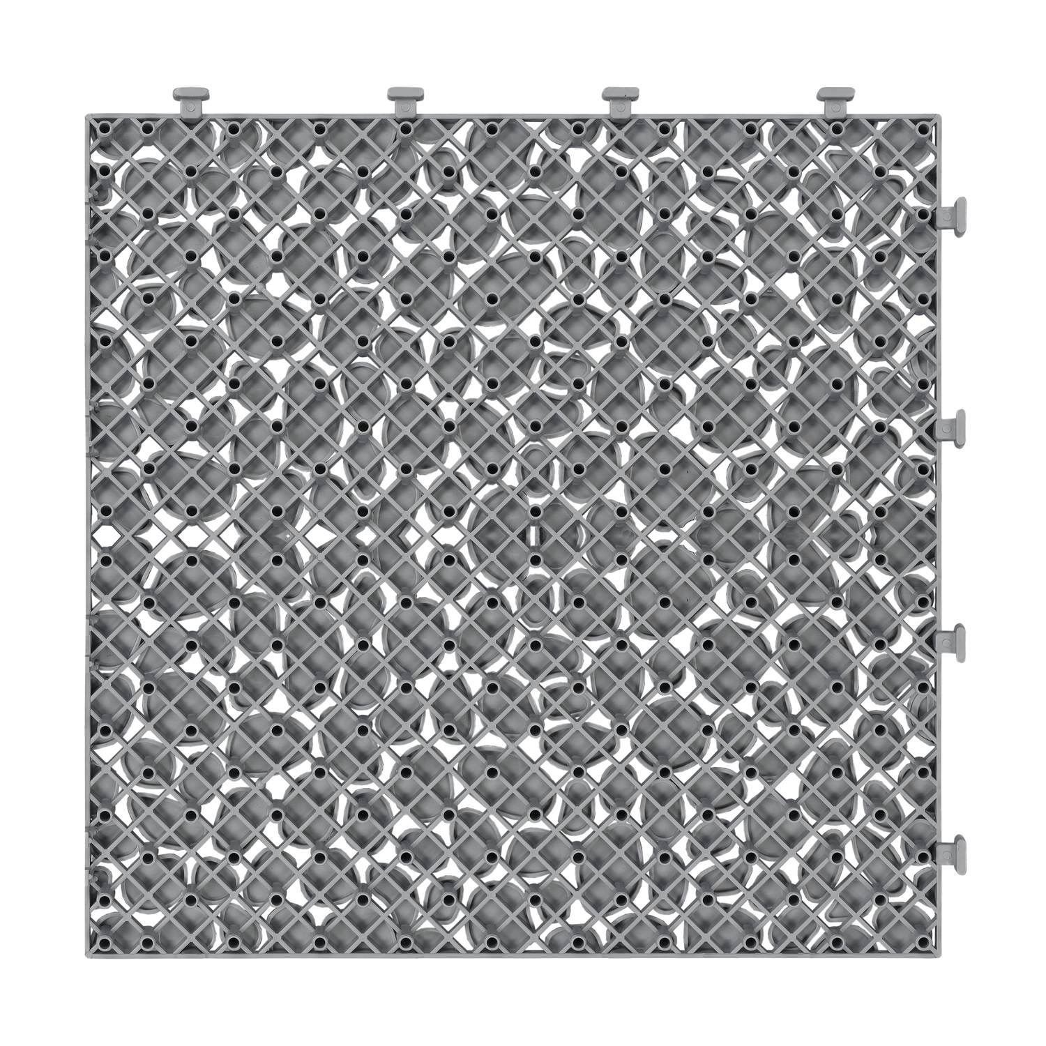 12 x 12 inch gray interlocking deck tiles, plastic waterproof pebble pattern, pack of 12 pieces