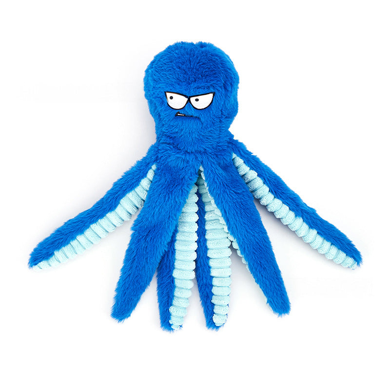 Octopus - shaped indestructible plush dog toy, squeaky &amp; bite - resistant, pet toy supplies