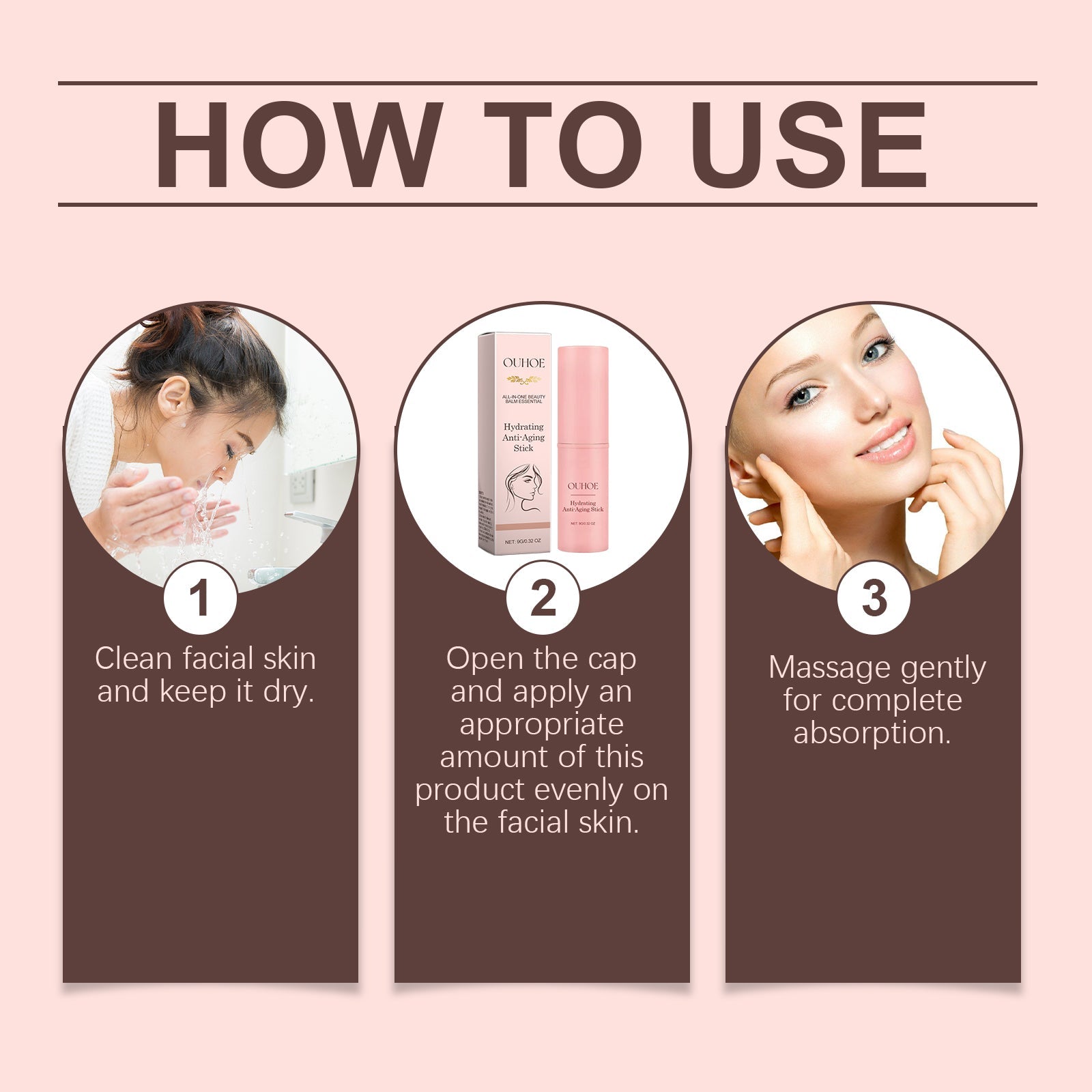 Ouhoe Firming &amp; Anti-Wrinkle Hydrating Stick Lifts Firming &amp; Firming Skin Deep Moisturizing And Smoothing Fine Lines Hydrating Skin Care Stick
