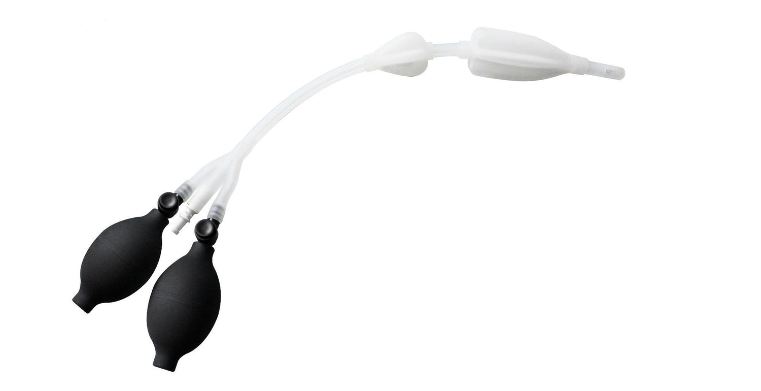 Enema Bulb Silicone Enema Douche Bulb Dual Side Openings Elastic Inflatable Double Bulb Flushing System for Health Care