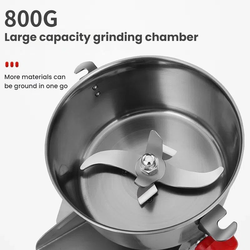 3000W, 800G Parts - Free Big - Capacity Grinder. Grinds herbs, coffee, grains, spices, medicine, wheat &amp; dry food.