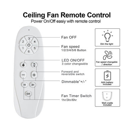 84-Inch Black Ceiling Fan Remote