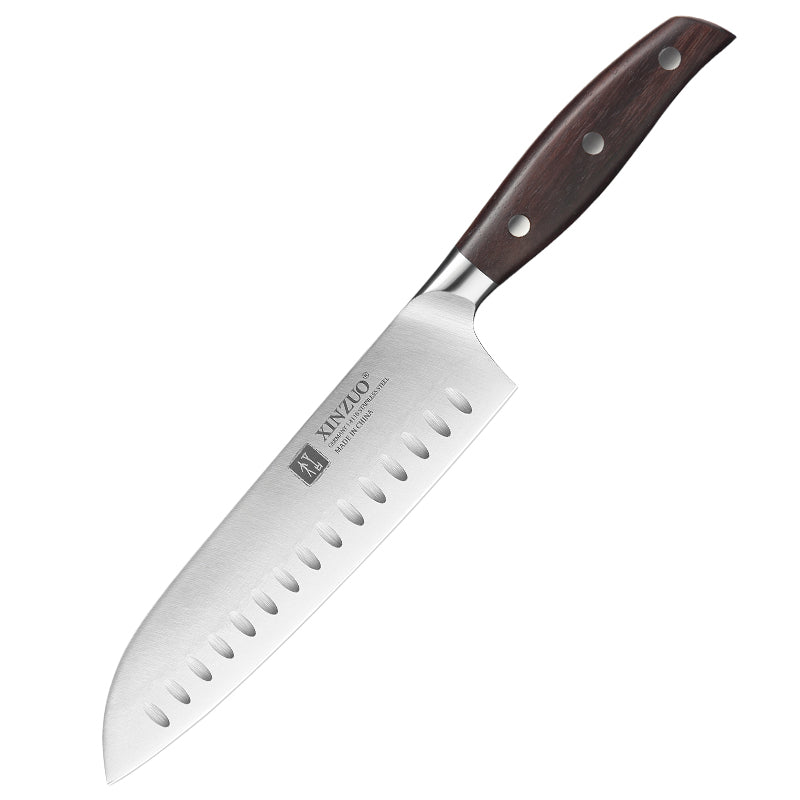 XINZUO Kitchen Tools 6 PCS Kitchen Knife Set of Utility Cleaver Chef Bread Knife High Carbon German Stainless Steel Knives sets