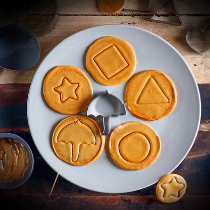 Sugar Candy Tools: Stainless Cutters, Choco Molds, Umbrella Cutter, 6 - pce Biscuit Kit for Fam &amp; Party