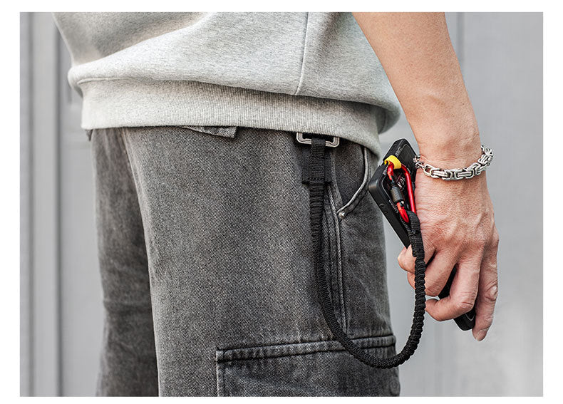 Func. tool rope, equip. tools, phone anti-loss hooks, bag &amp; pant dec. ropes