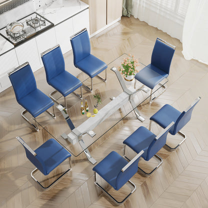 Dining table Modern tempered glass dining table 79 &