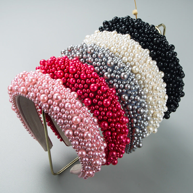 Hair Hoop Baroque Sponge Pearl Hair Accessories Women&