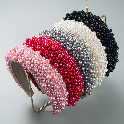 Hair Hoop Baroque Sponge Pearl Hair Accessories Women&