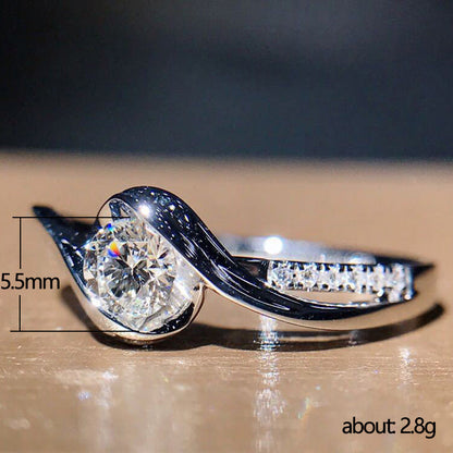 Creative Twisted Arm Eight Heart Eight Arrow Zircon Ring for Women&