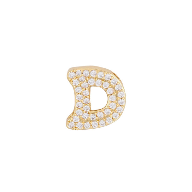 Fashion English 26 letter single pendant gold DIY bracelet necklace accessories